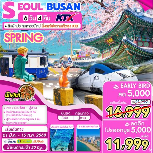 ทัวร์เกาหลี SEOUL BUSAN SPRING  6วัน 4คืน BX / LJ / 7C