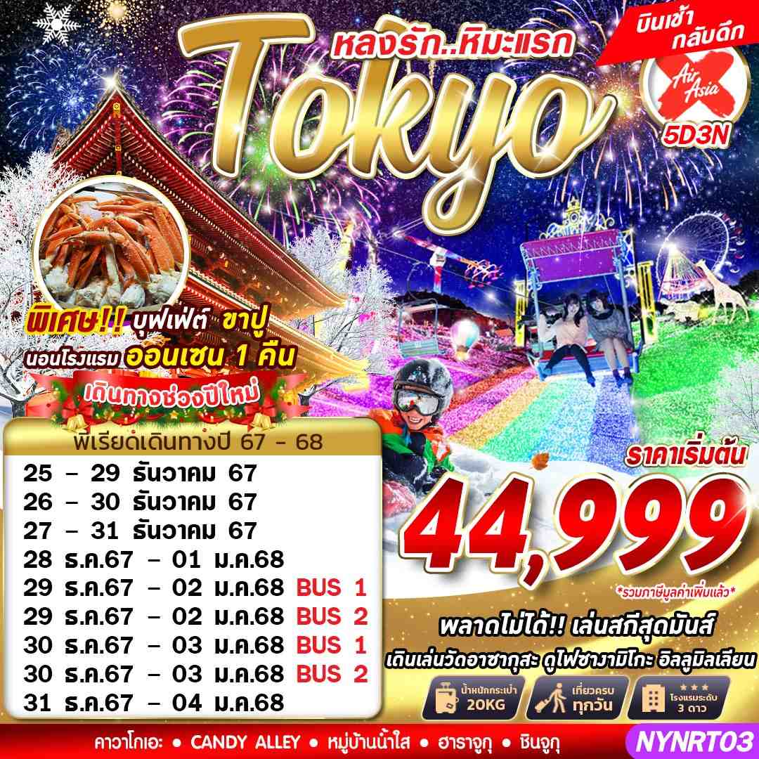 ทัวร์ญี่ปุ่น TOKYO WINTER หลงรัก หิมะแรก เที่ยวเต็ม 5วัน 3คืน XJ