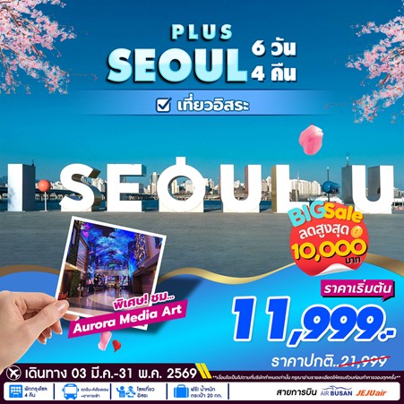 ทัวร์เกาหลี Seoul Plus 6วัน 4คืน BX / 7C